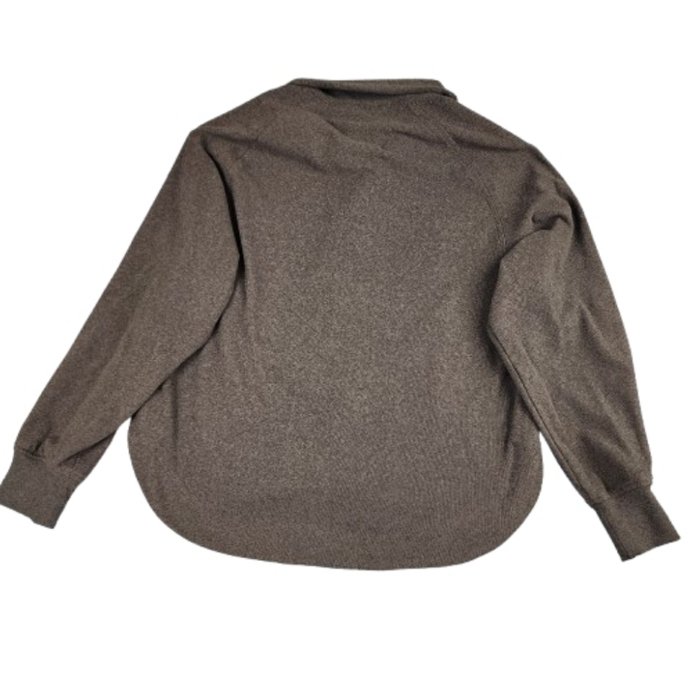 Rae Mode Cozy Brown Pullover Button-Neck Sweatshirt Normcore Athleisure Medium - Picture 4 of 8